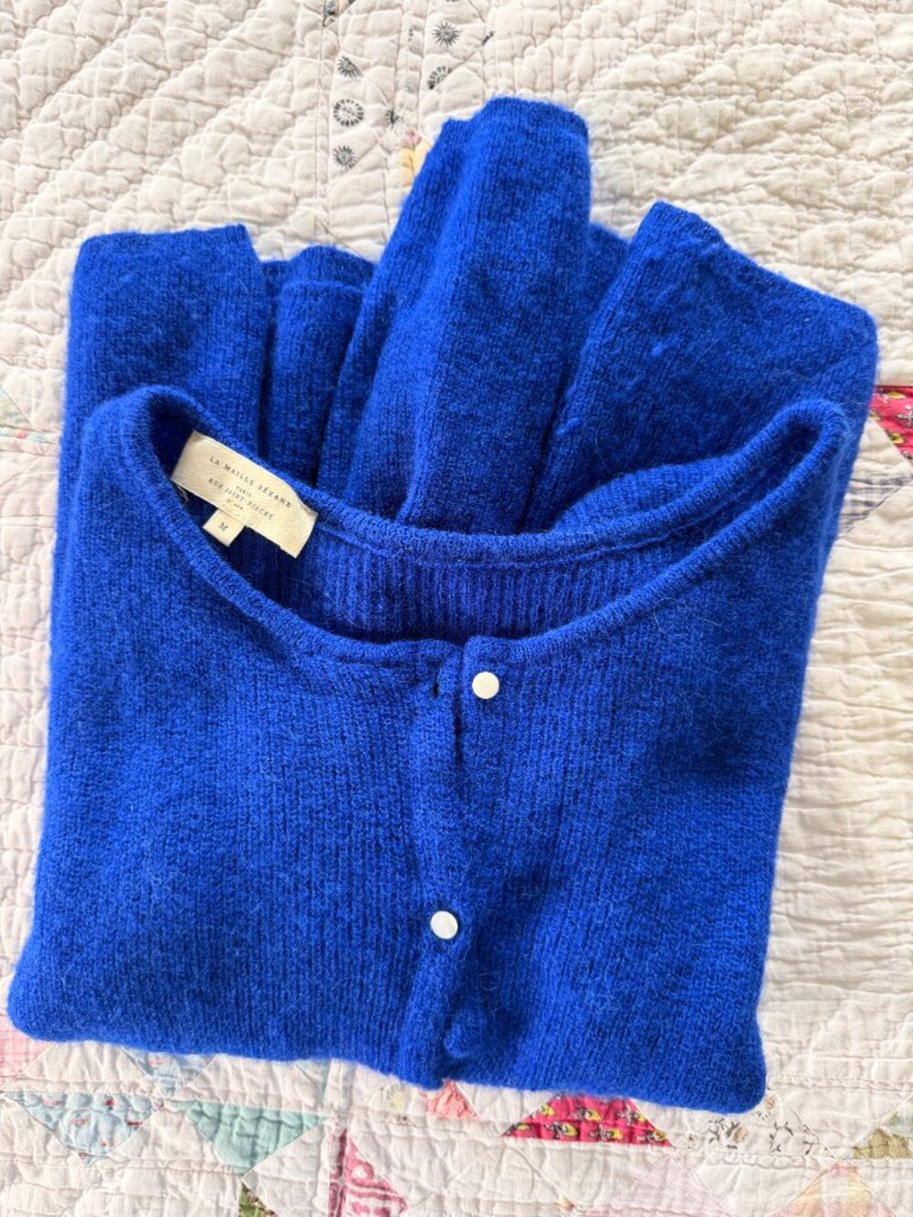 Sézane Gaspard Cardigan Royal Blue. Size Medium. - Picture 6 of 10